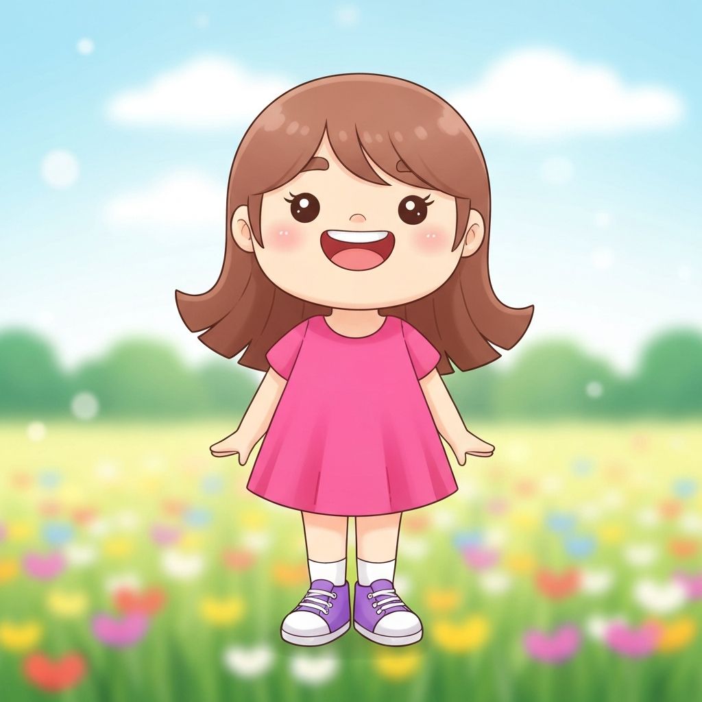 Smiling cartoon character with question mark